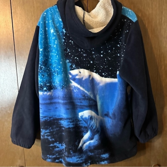 Run North 1982 Women’s Polar Bear Snow Graphic Zip-Up Fleece Hoodie Sz 1X - Picture 6 of 11